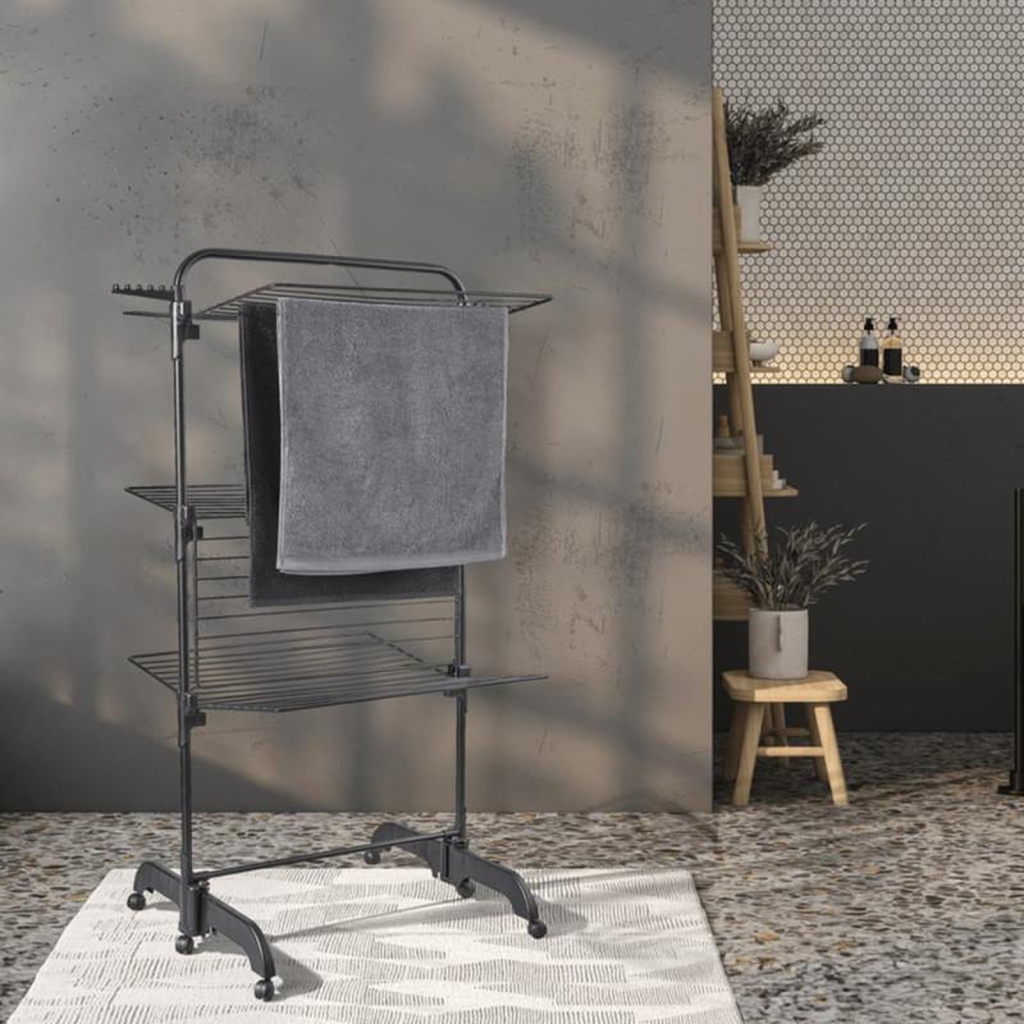 Voir la diapositive 3 : Leifheit Leifheit Séchoir à linge Comfort Tower 420 noir