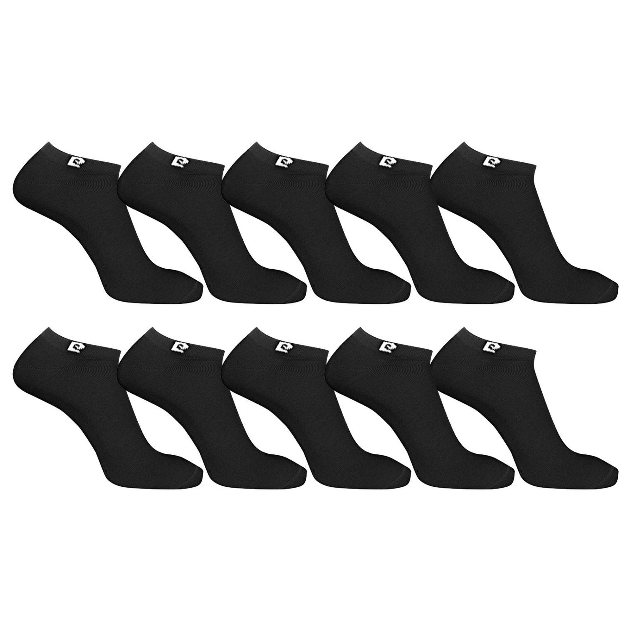 PIERRE CARDIN Lot de 10 paires de chaussettes tiges courtes unies modèle pc 0372. Coloris disponibles : Noir
