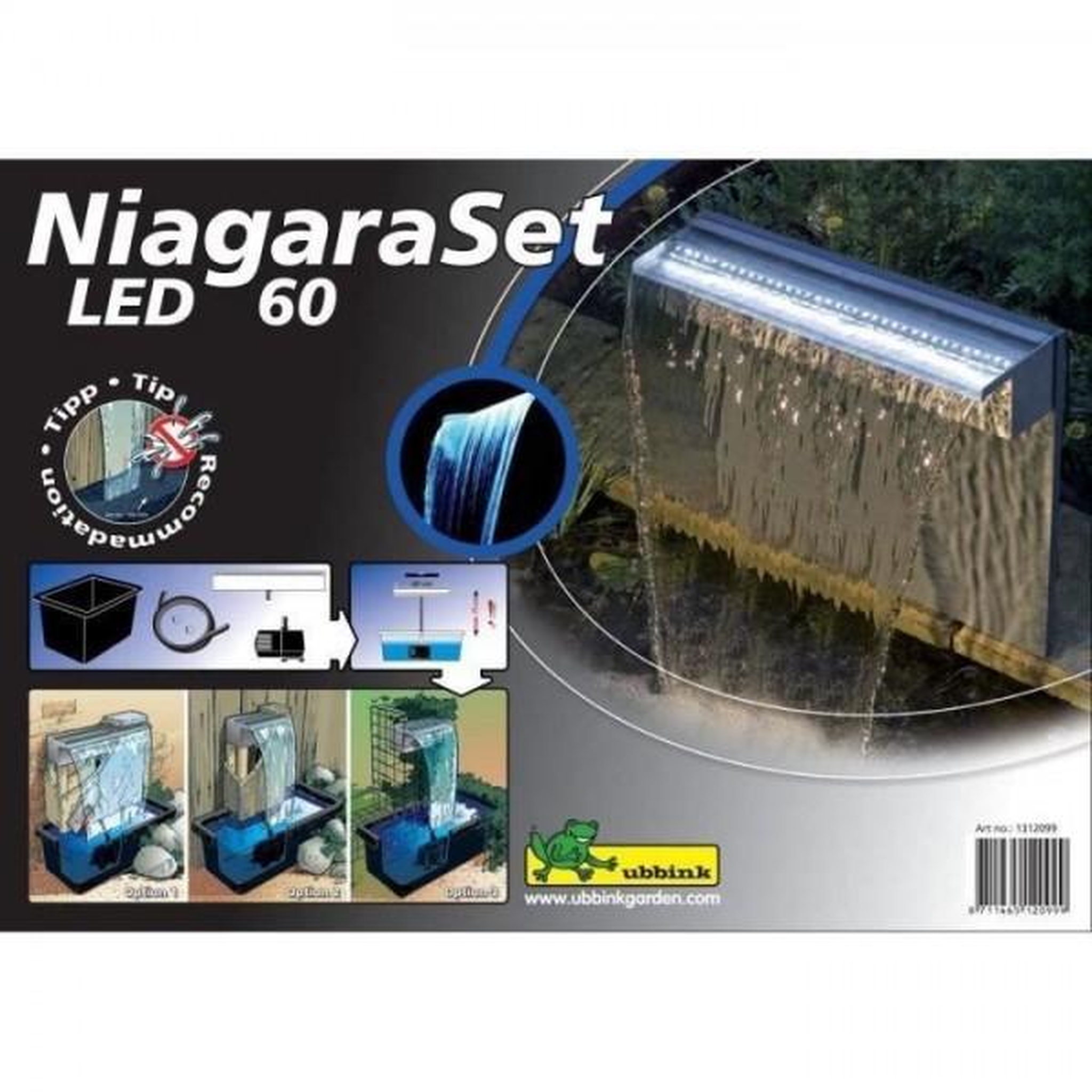 Voir la diapositive 5 : Ubbink Ubbink Ensemble de cascade Niagara 60 cm LED avec pompe 401379