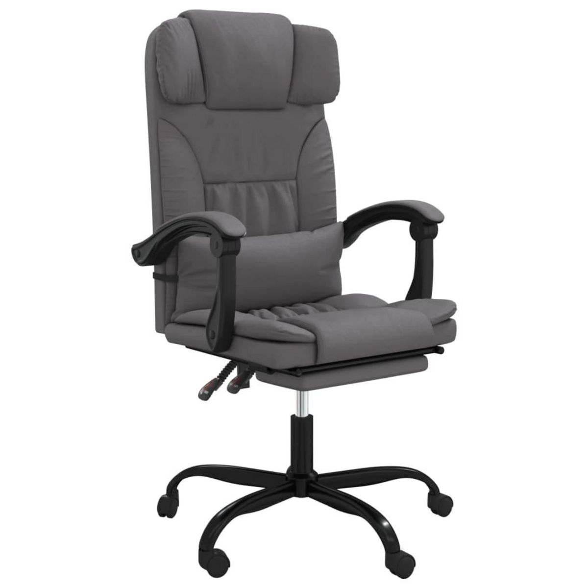 VIDAXL Fauteuil inclinable de bureau Gris Similicuir