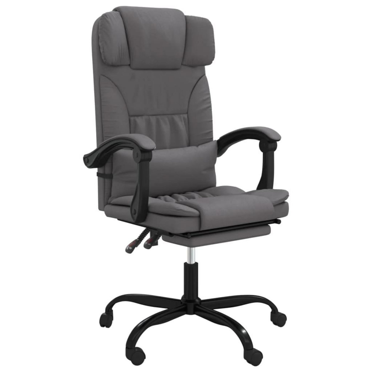 VIDAXL Fauteuil inclinable de bureau Gris Similicuir