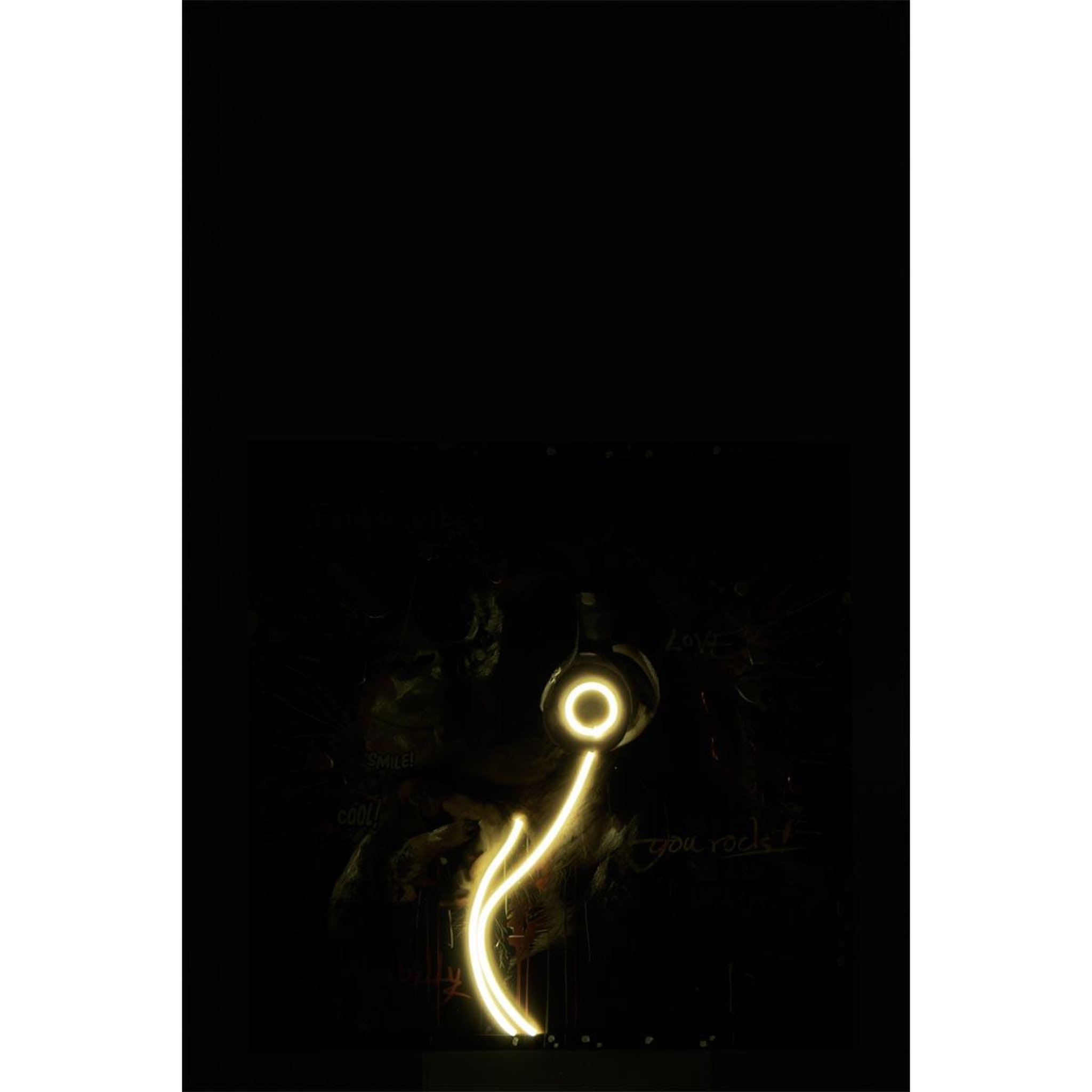 Voir la diapositive 5 : J-LINE Tableau à led  monkey headphone  83x83cm multicolore