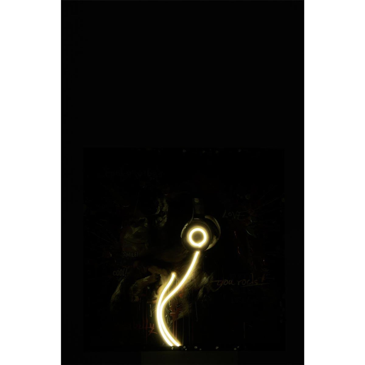 Paris Prix Tableau à LED  Monkey Headphone  83x83cm Multicolore