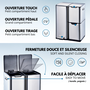 Voir la diapositive 5 : Kitchen move Poubelle de cuisine tri sélectif HAJA Argent Acier inoxydable 60L