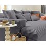 Voir la diapositive 2 : LISA DESIGN Collins - canapé droit 4 places avec double méridienne - assise profonde - velours côtelé grosses côtes