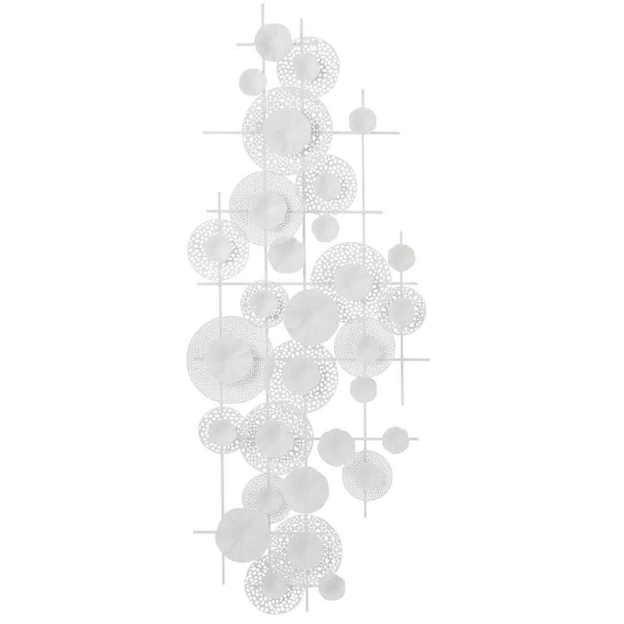 Voir la diapositive 1 : J-LINE Décoration murale  fleurs en métal  152cm blanc