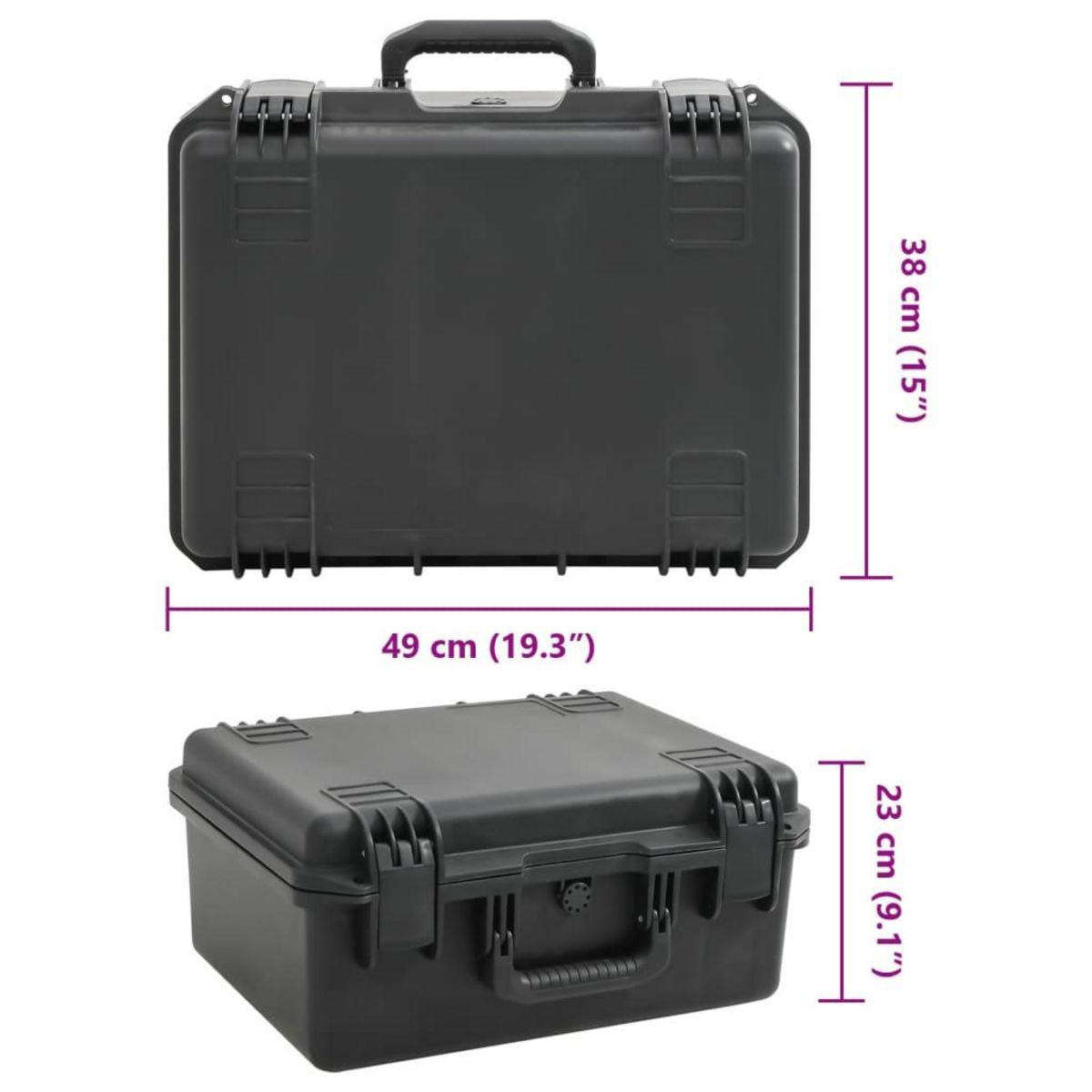 VIDAXL Valise de vol portable Noir 49x38x23 cm PP