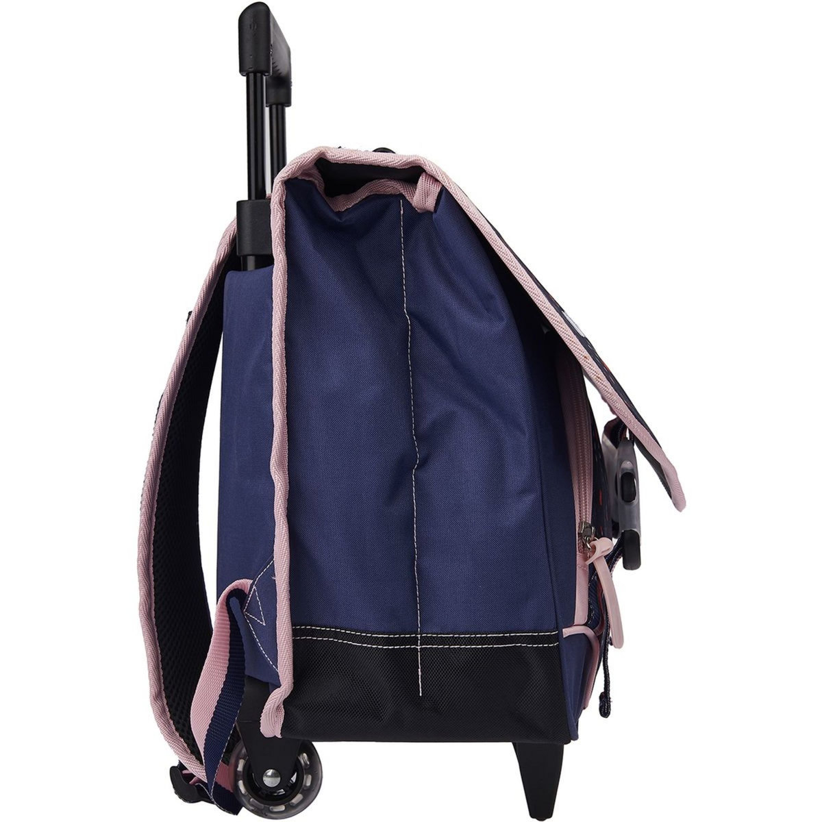 Naf Naf Cartable à roulettes 41 cm CM1/CM2 bleu et rose motif floral