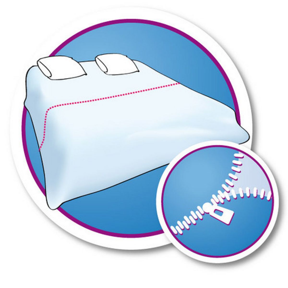 BLEUCALIN Couette 2 parties reliées par zip SEGMENTABLE