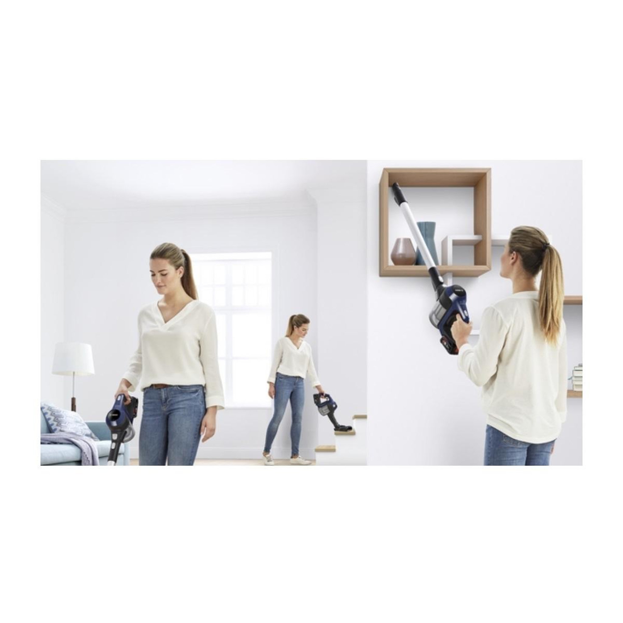 Voir la diapositive 3 : BOSCH Aspirateur balai rechargeable 18v bleu/noir - bcs611p4a