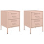 Voir la diapositive 2 : VIDAXL Tables de chevet 2 pcs rose 36x39x50,5 cm acier