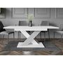 Voir la diapositive 3 : BEST MOBILIER Buriti - table à manger extensible - blanc et effet marbre - 4 à 6 personnes