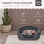 Voir la diapositive 5 : PAWHUT Canapé chien lit pour chien design scandinave coussin moelleux amovible pieds bois massif dim. 70L x 47l x 30H cm peluche courte polyester gris