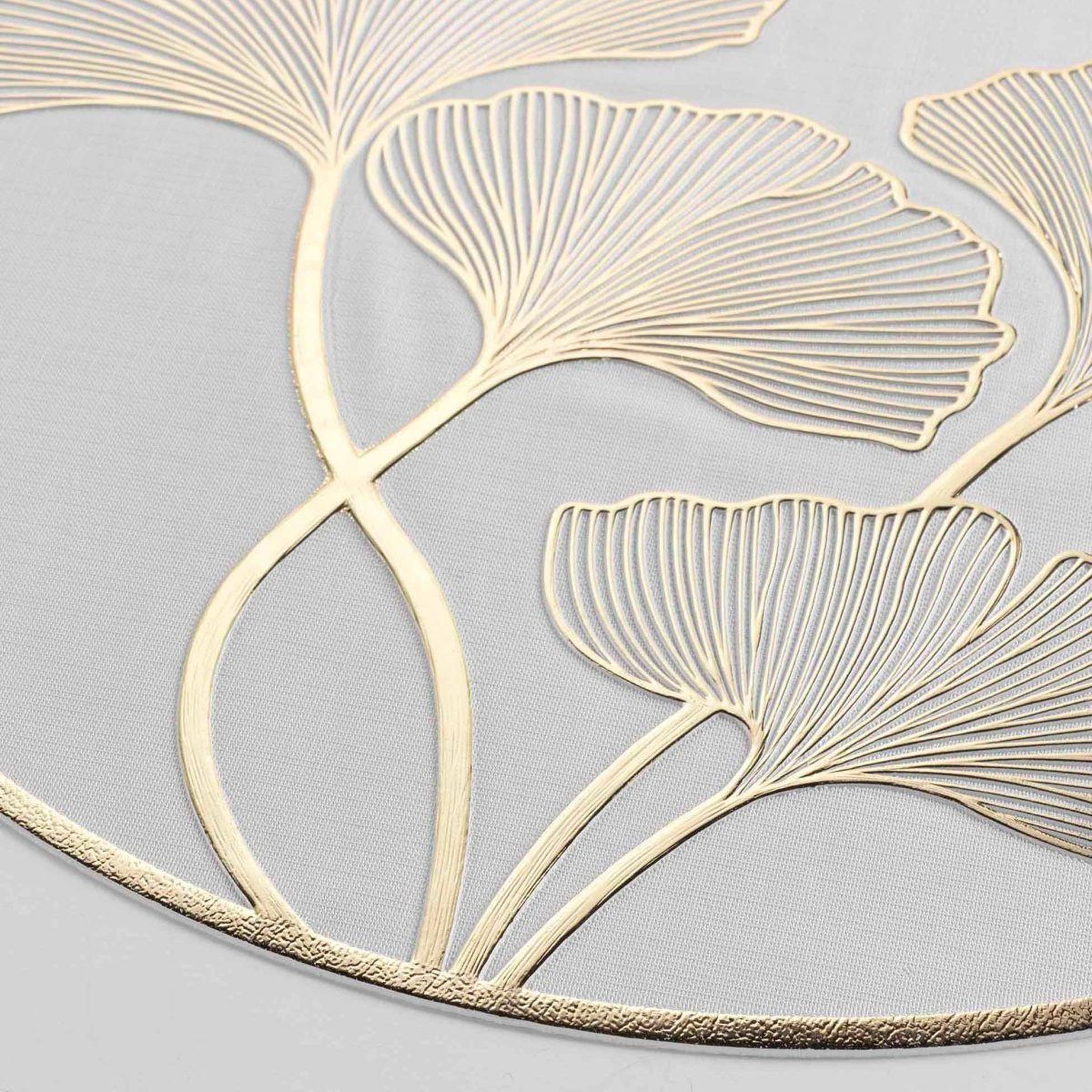 Voir la diapositive 2 : Douceur d'Intérieur Set de table en relief  ginkobello  38cm blanc & or