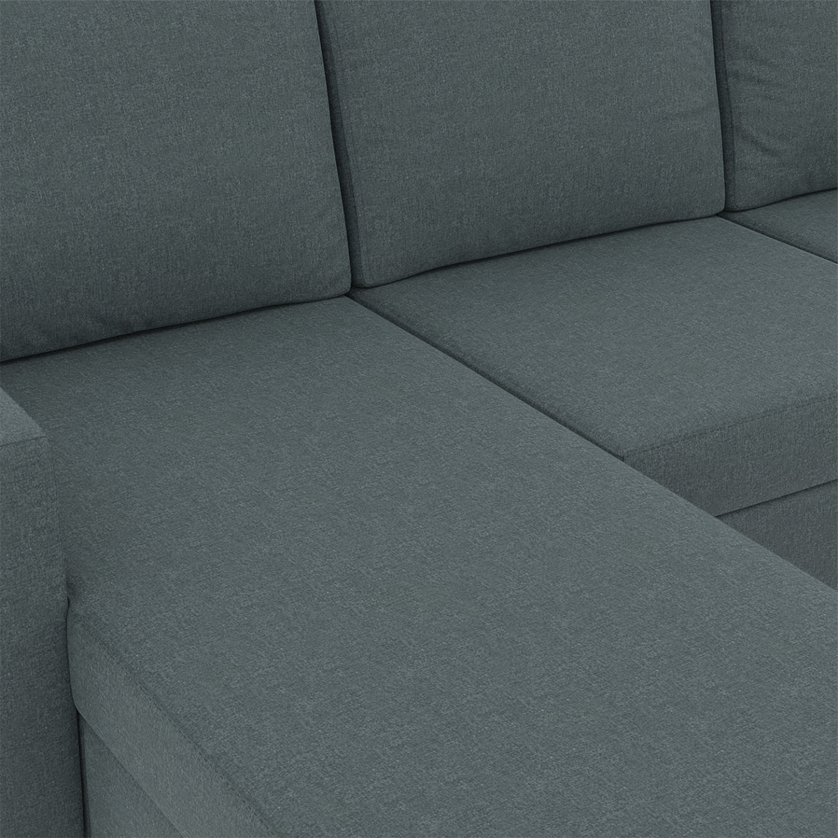 ID MARKET Canapé d'angle 3 places MARIUS 200 cm réversible gris anthracite