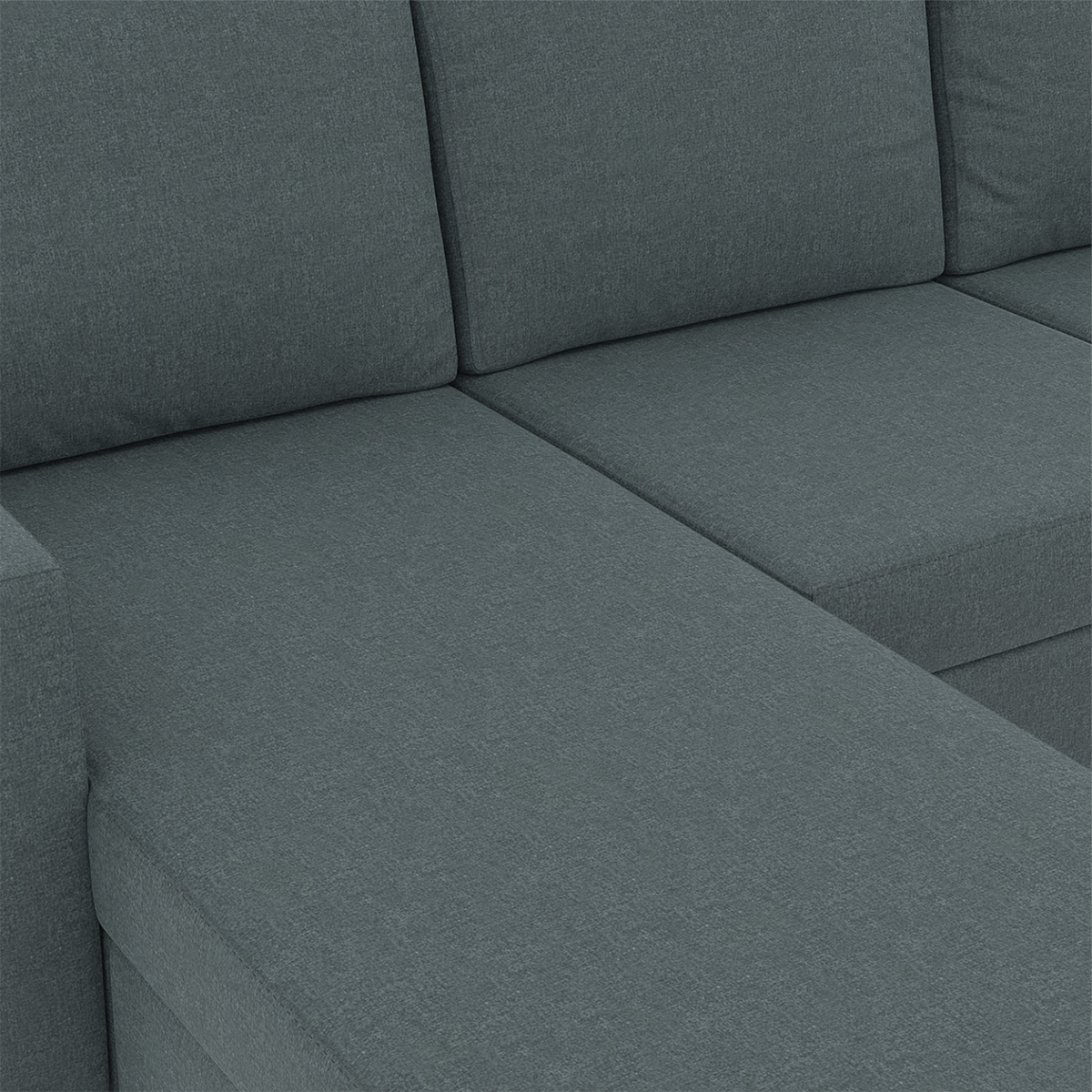 ID MARKET Canapé d'angle 3 places MARIUS 200 cm réversible gris anthracite