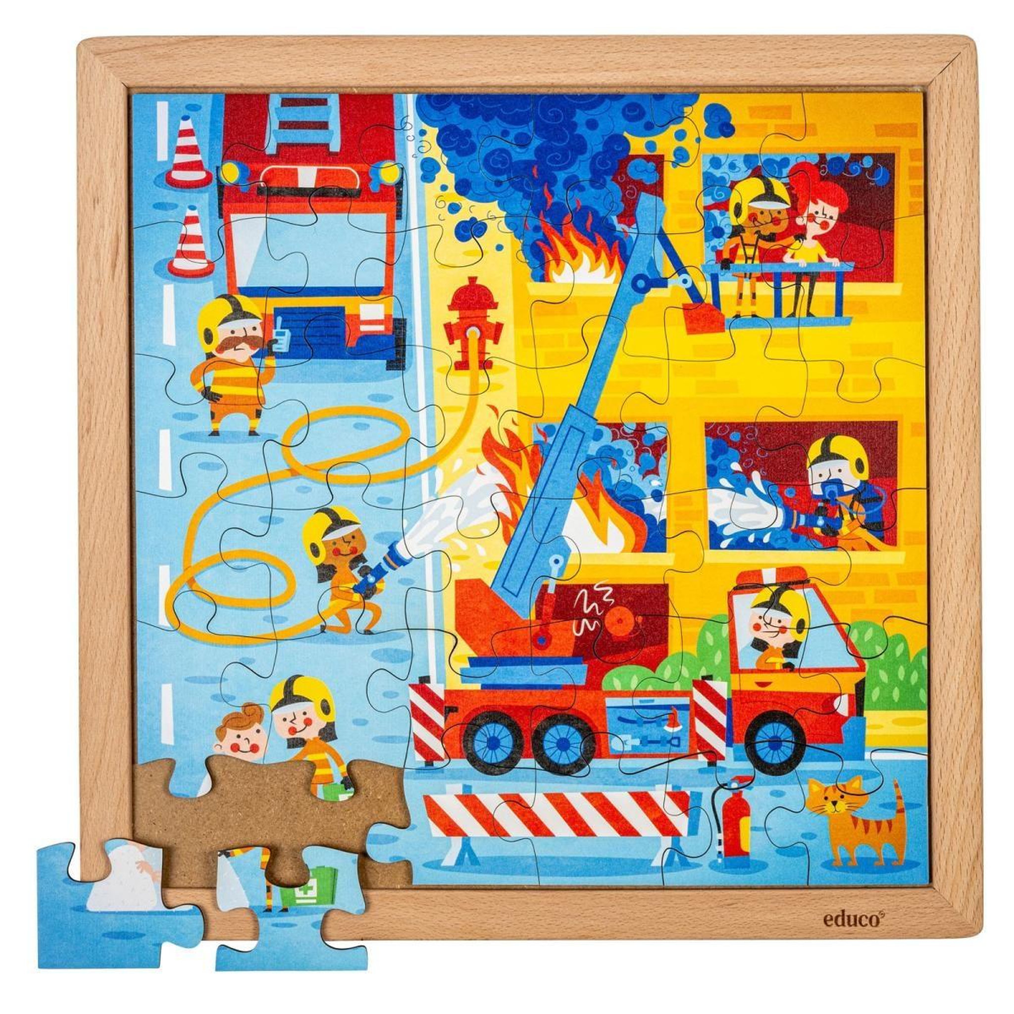 Voir la diapositive 4 : EDUCO Services d'urgence - pompiers — 36 pièces de puzzle