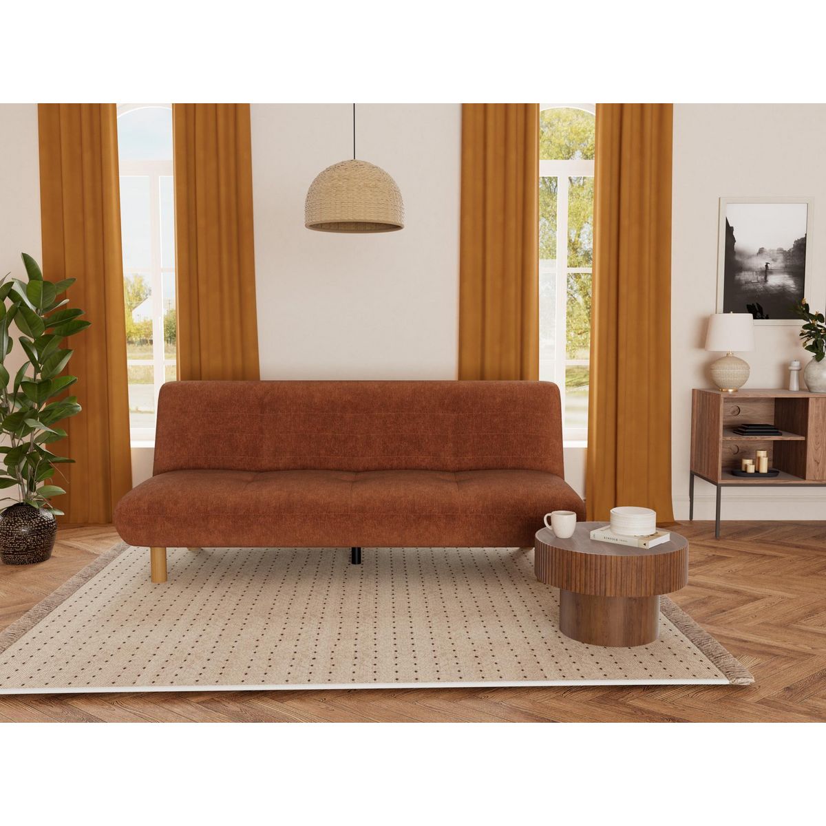 BEST MOBILIER Soan - banquette 2 places convertible clic-clac en velours texturé