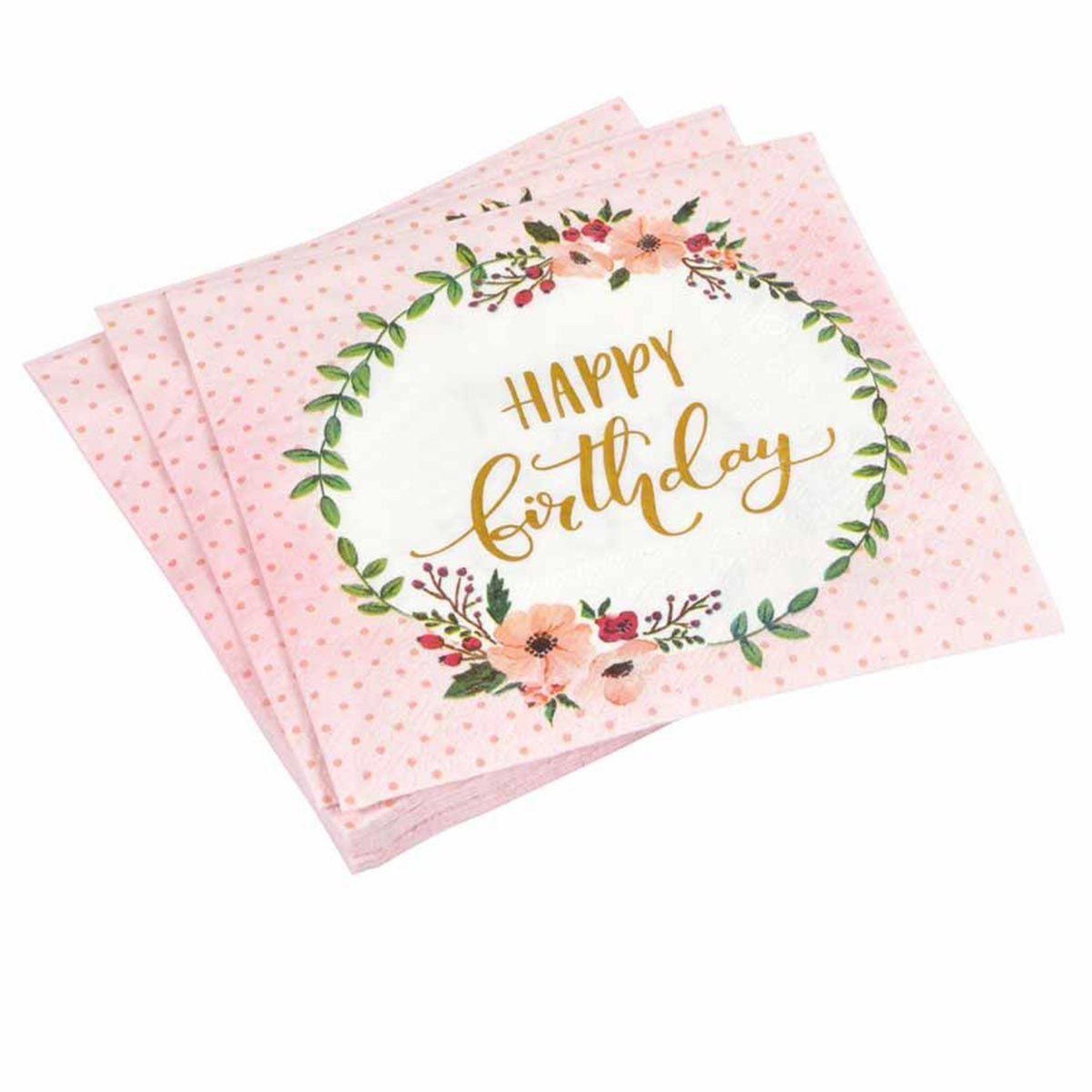 RIRE & CONFETTI Lot de 20 serviettes en papier  boho chat  33x33cm rose