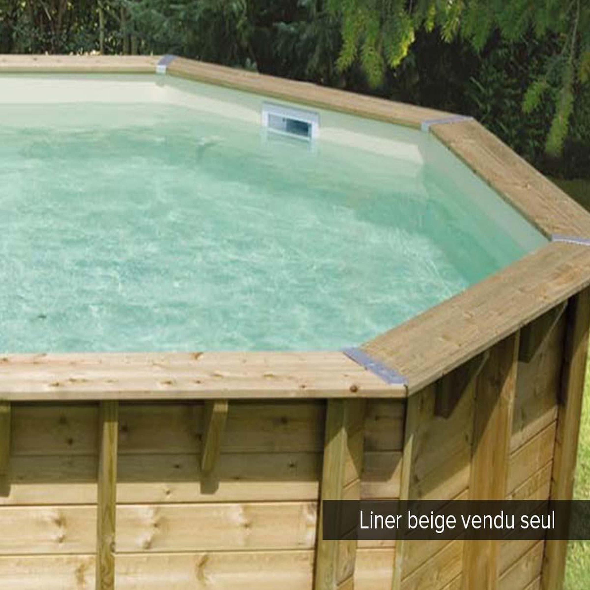 Voir la diapositive 2 : Ubbink Liner seul beige pour piscine bois océa 8,60 x 4,70 x 1,30 m - ubbink