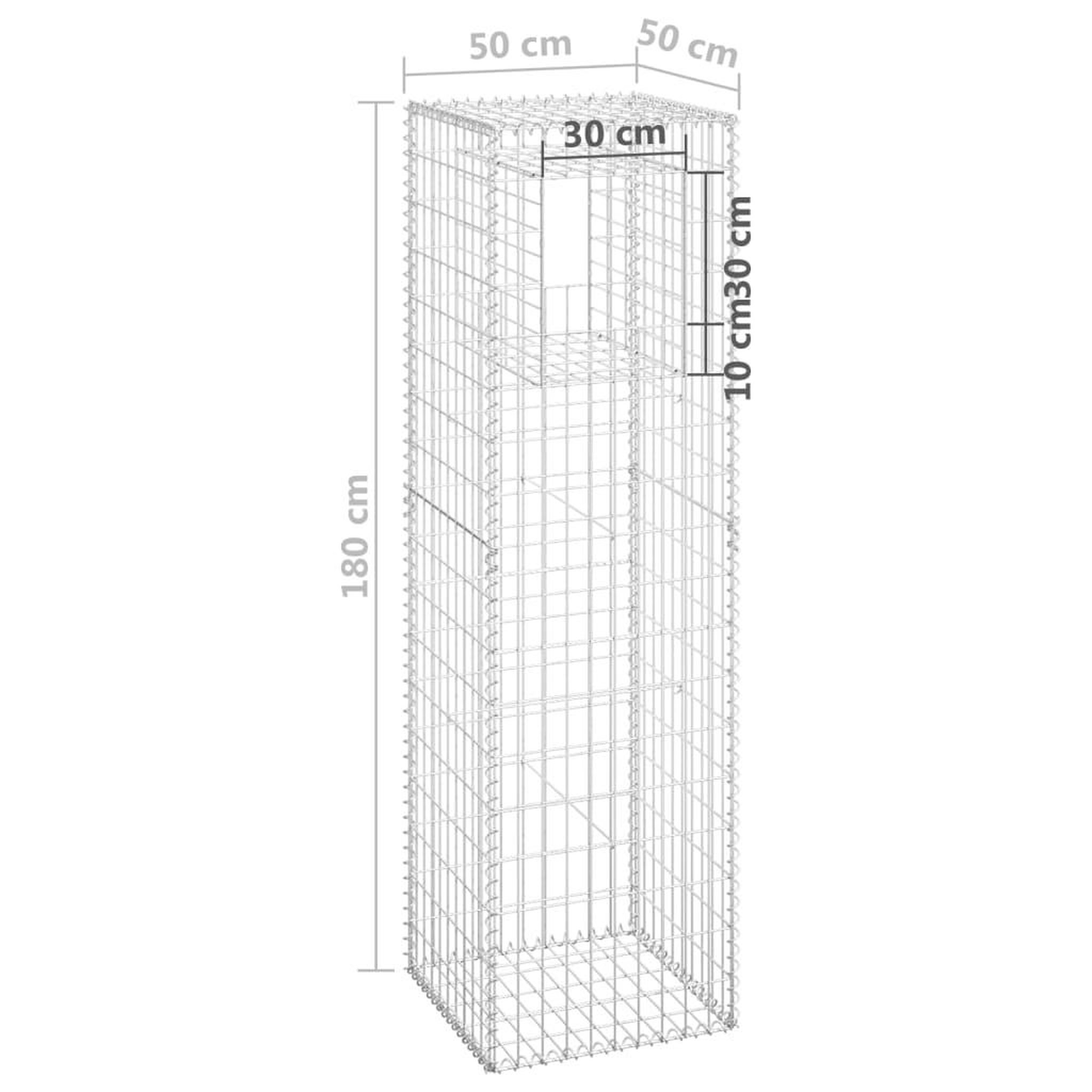 Voir la diapositive 6 : VIDAXL Poteau a panier de gabion 50x50x180 cm Fer