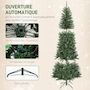 Voir la diapositive 6 : HOMCOM Sapin de Noël artificiel LED x 350 blanc chaud ou multicolore 9 modes H.210 cm 1273 branches support vert