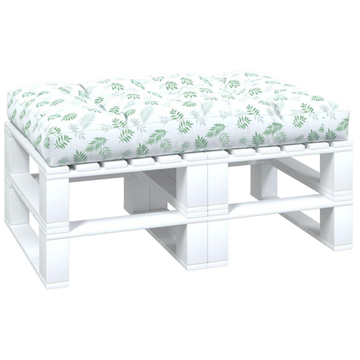 VIDAXL Coussin de palette a motif de feuilles 120x80x12 cm Tissu