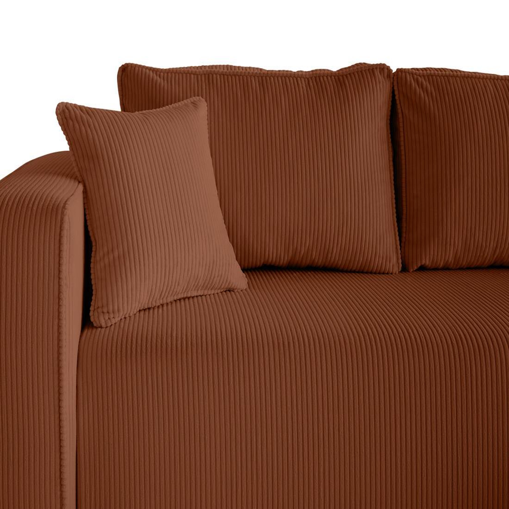 Voir la diapositive 5 : BEST MOBILIER Topaze - canapé d'angle déhoussable réversible 4 places en velours côtelé