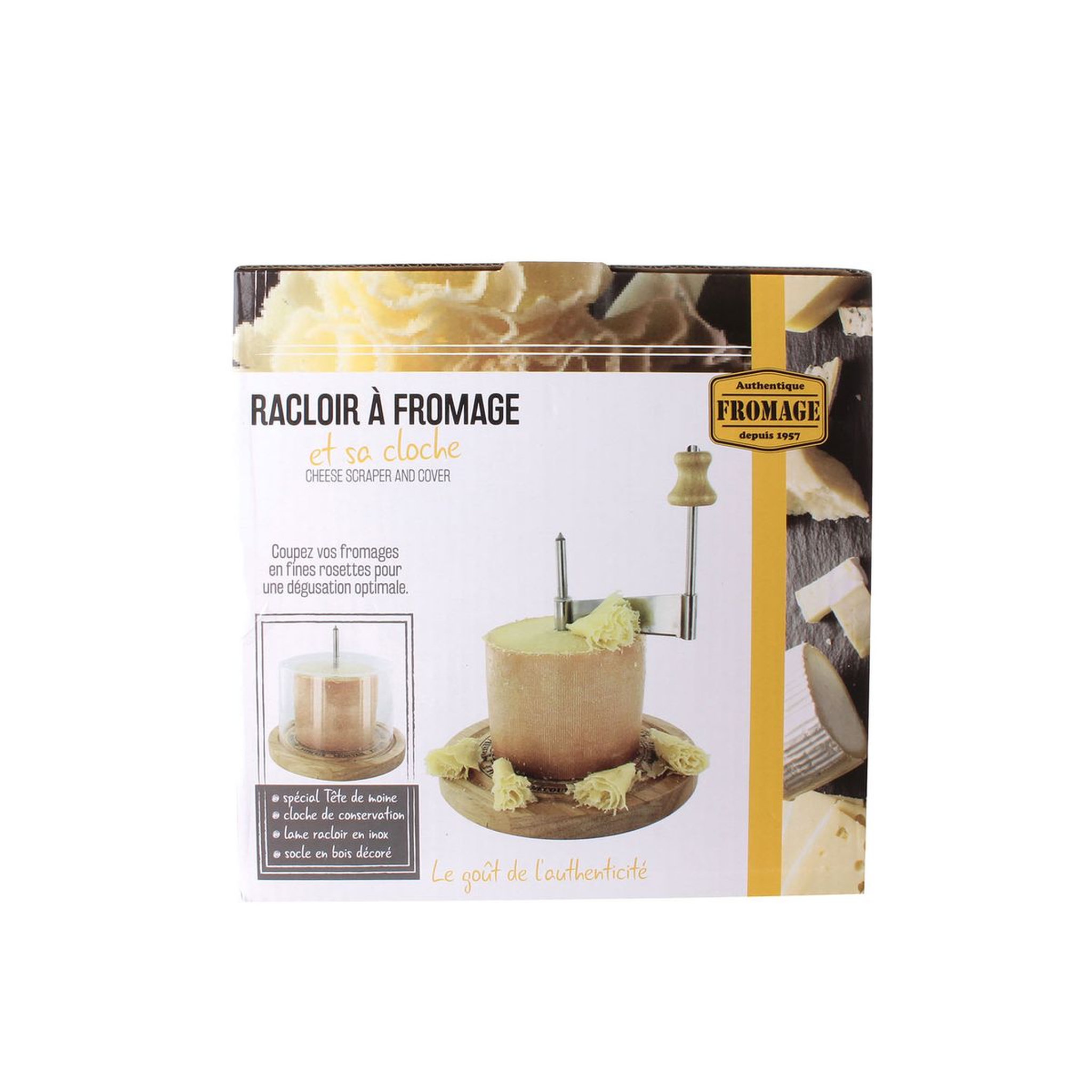 Voir la diapositive 2 : Racloir à fromage avec cloche 18cm