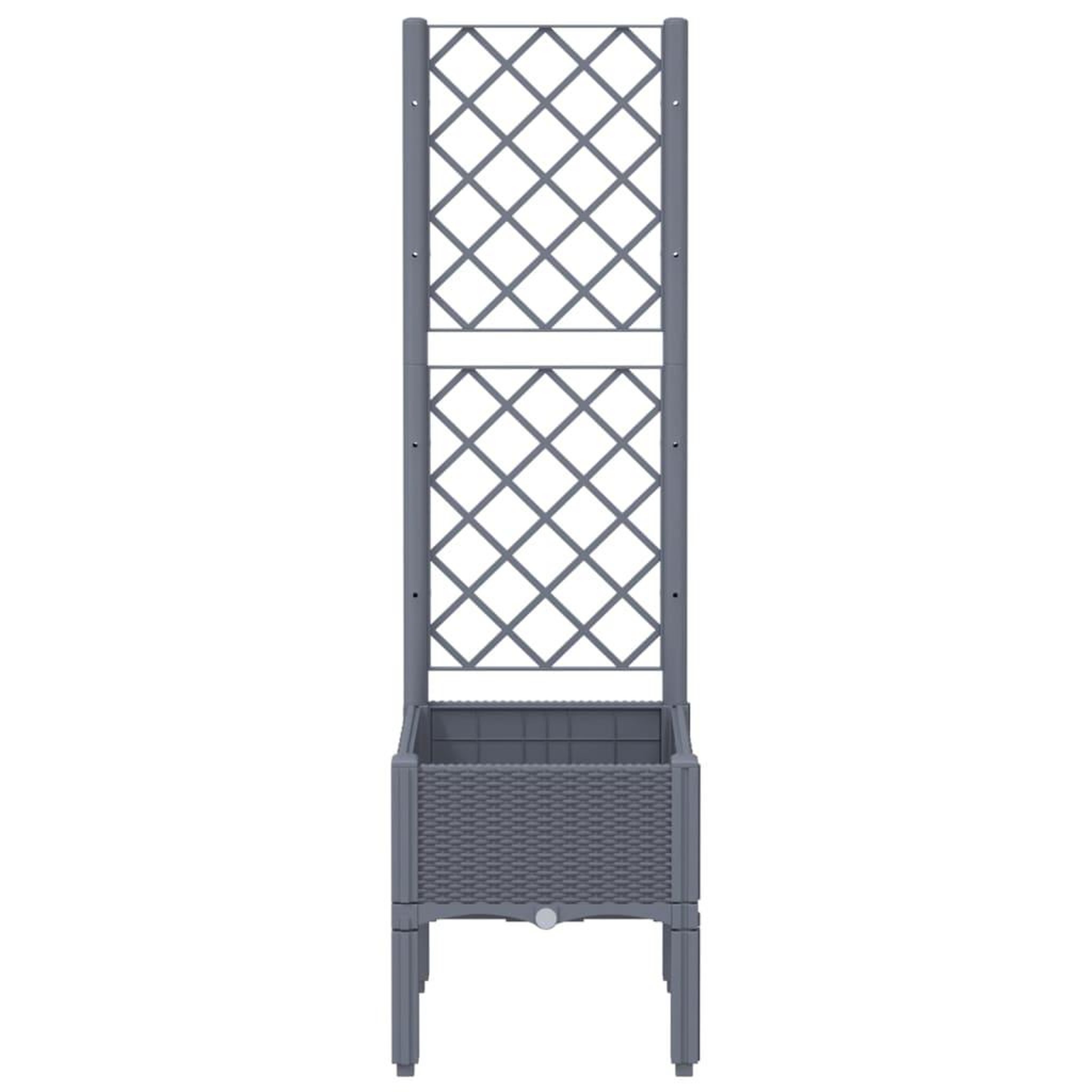 Voir la diapositive 3 : VIDAXL Jardiniere avec treillis bleu gris 40x40x142 cm PP
