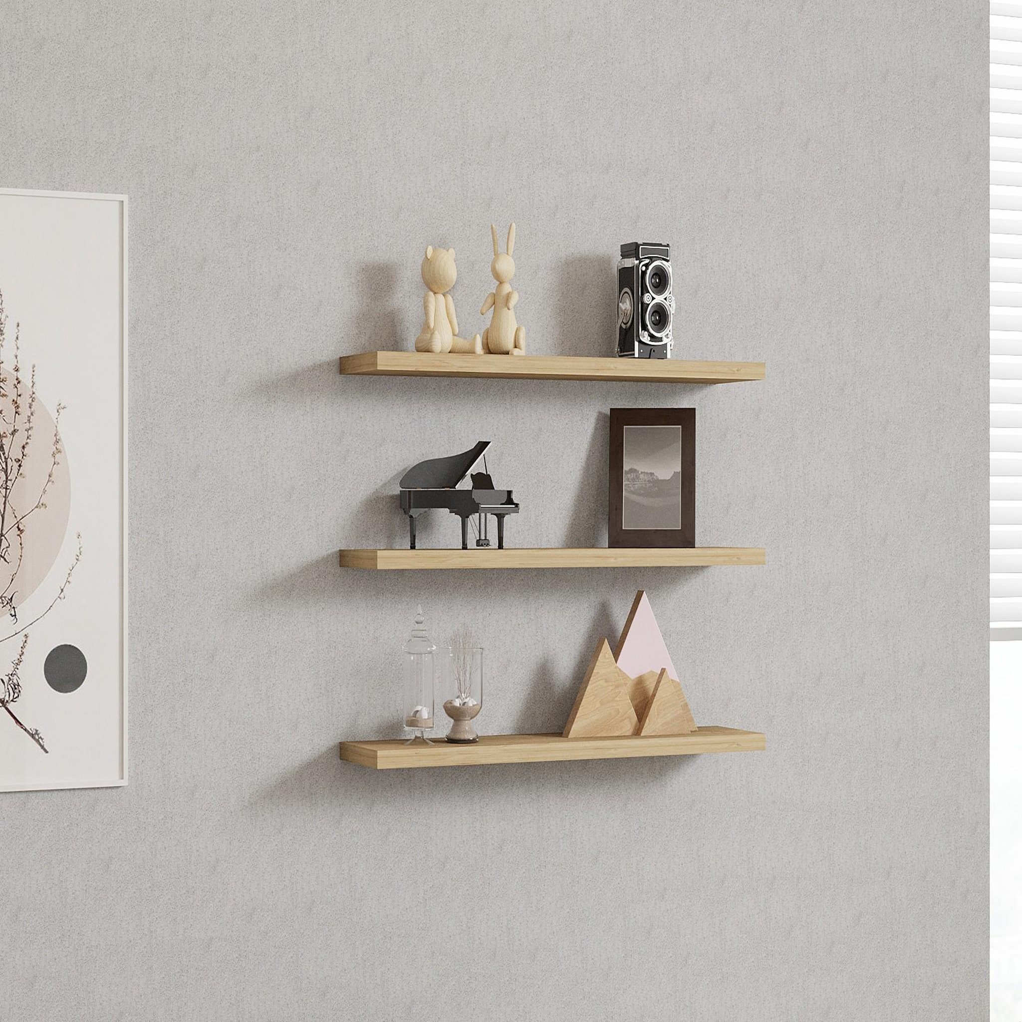 Voir la diapositive 2 : Habitat et Jardin Étagère murale en bois  boss  - 60 x 1 x 14 cm - saphir
