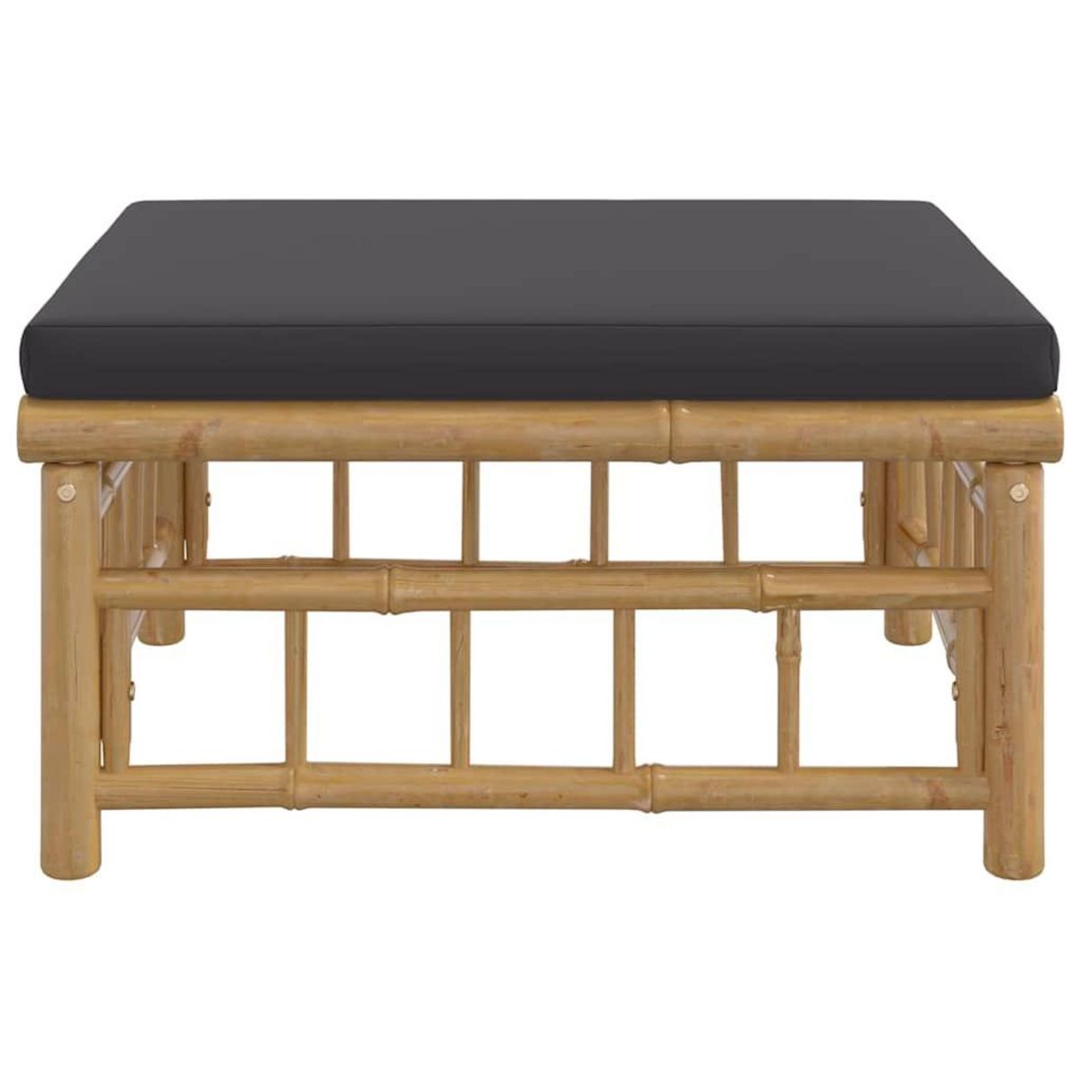 VIDAXL Repose-pieds de jardin avec coussin gris fonce bambou