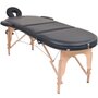 VIDAXL Table de massage pliable 4 cm d'epaisseur et 2 traversins Noir