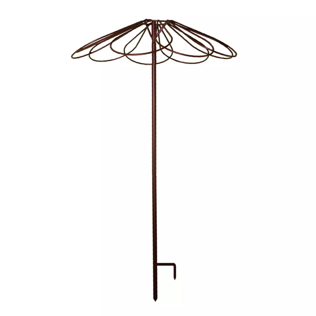 CENTRALE BRICO Tuteur parapluie 9 pétales fer vieilli - 100x250 cm - Acier époxy