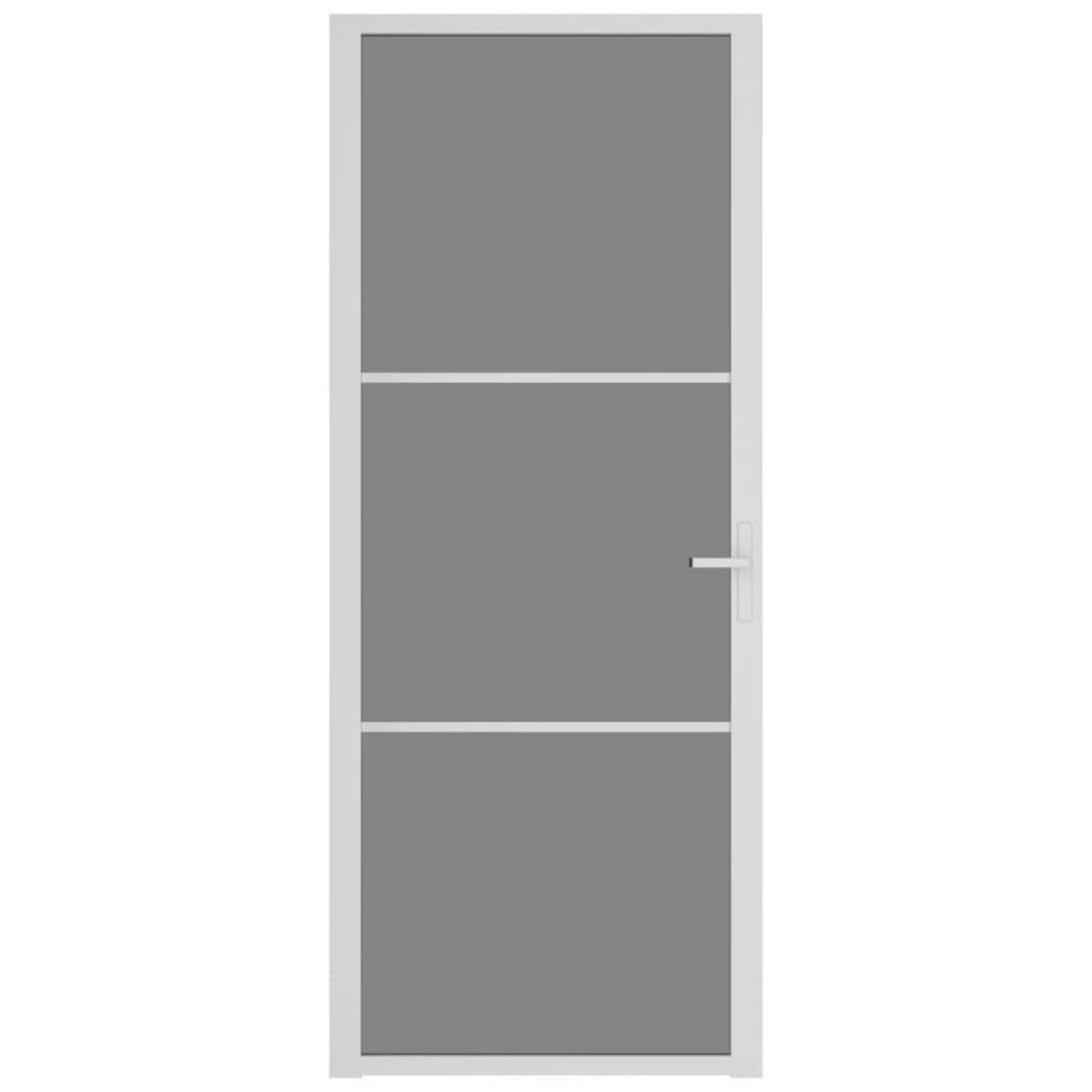 VIDAXL Porte interieure 83x201,5 cm Blanc Verre ESG et aluminium