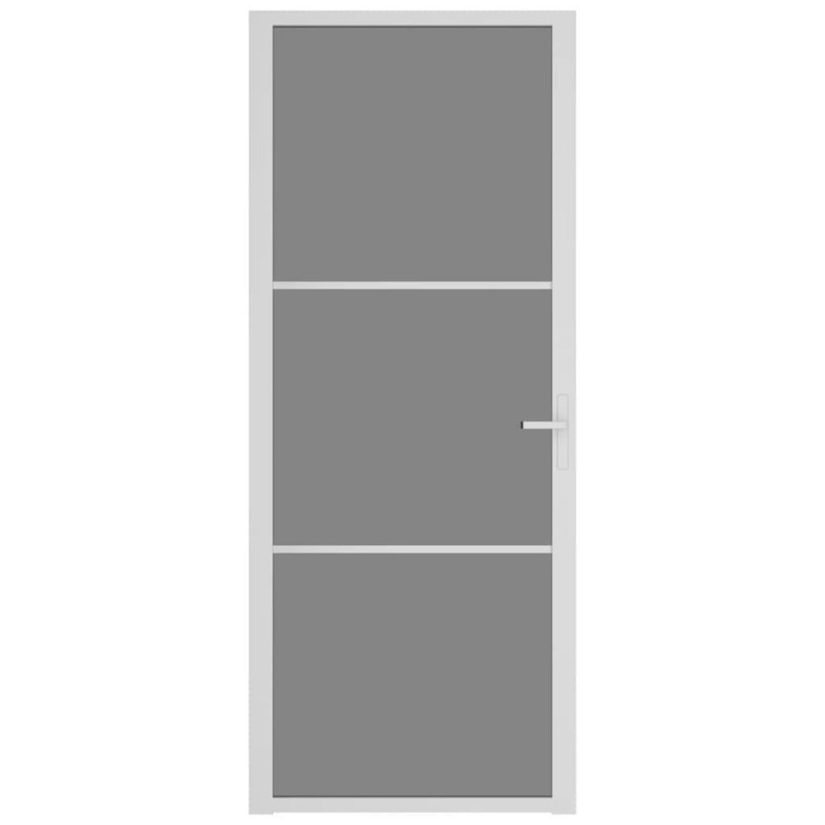 VIDAXL Porte interieure 83x201,5 cm Blanc Verre ESG et aluminium