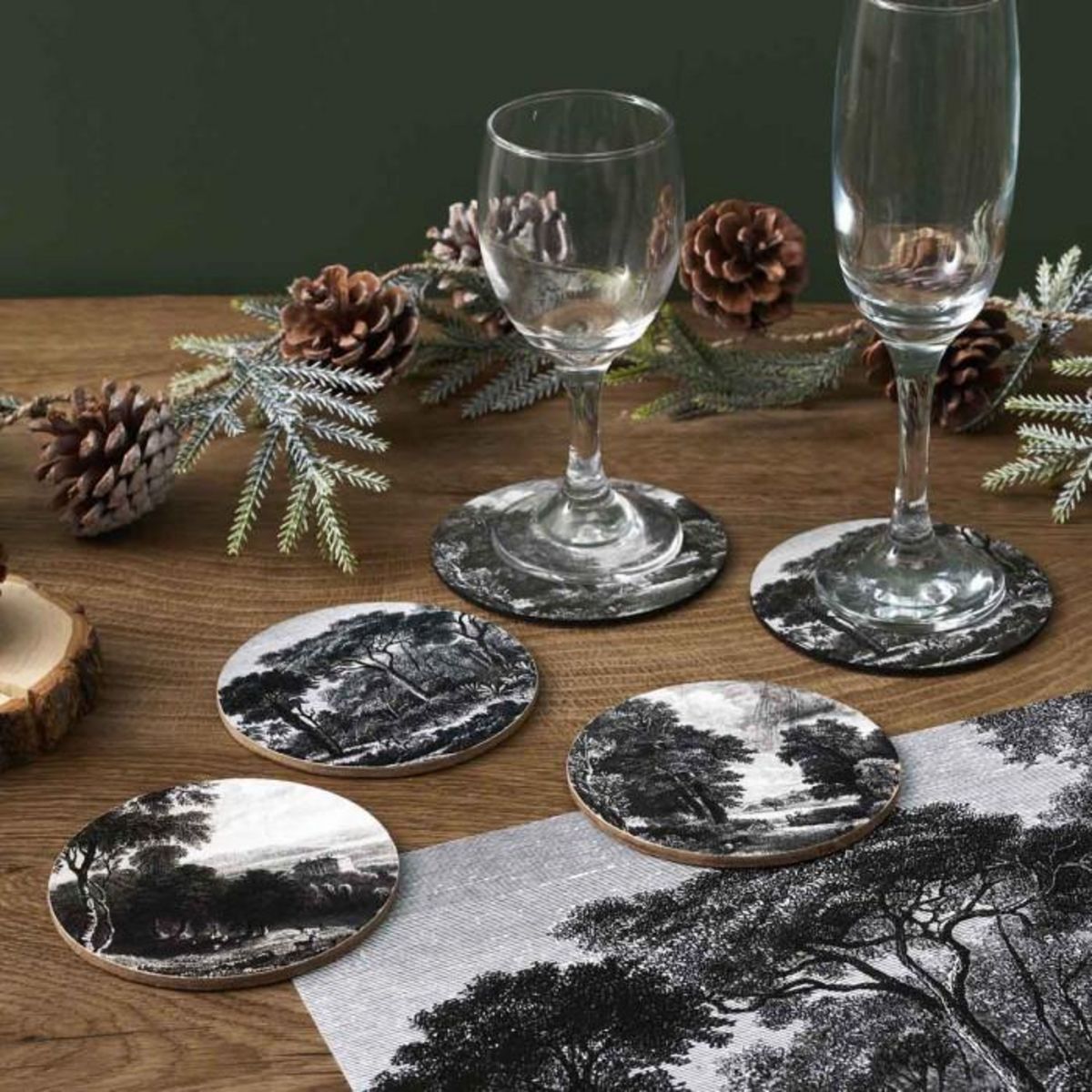 Paris Prix Lot de 6 Dessous de Verre  Black Forest  11cm Noir