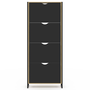 Voir la diapositive 3 : ID MARKET Meuble à chaussures 24 paires BOSTON 4 portes design industriel