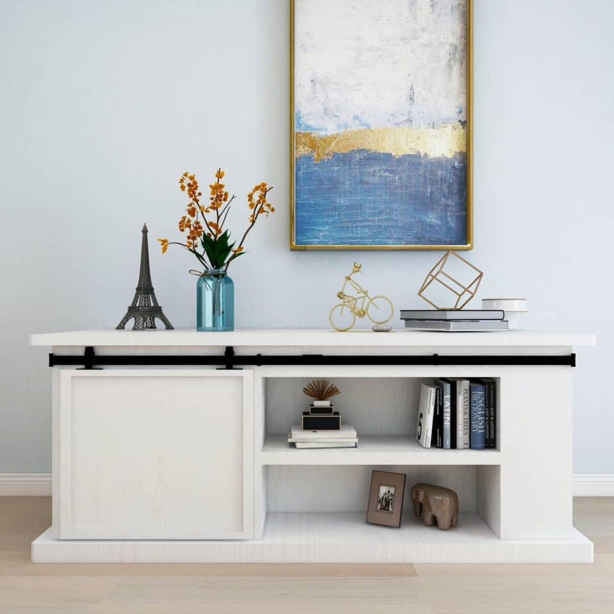 VIDAXL Kit mini de porte d'armoire coulissante Acier au carbone 183 cm