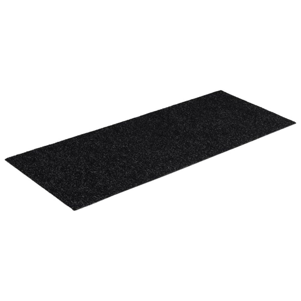 VIDAXL Tapis d'escalier autocollants Rectangulaire 15 pcs 60x25cm Noir