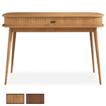 IDIMEX Bureau JARI avec rangement porte coulissante, en bois massif. Coloris disponibles : Marron