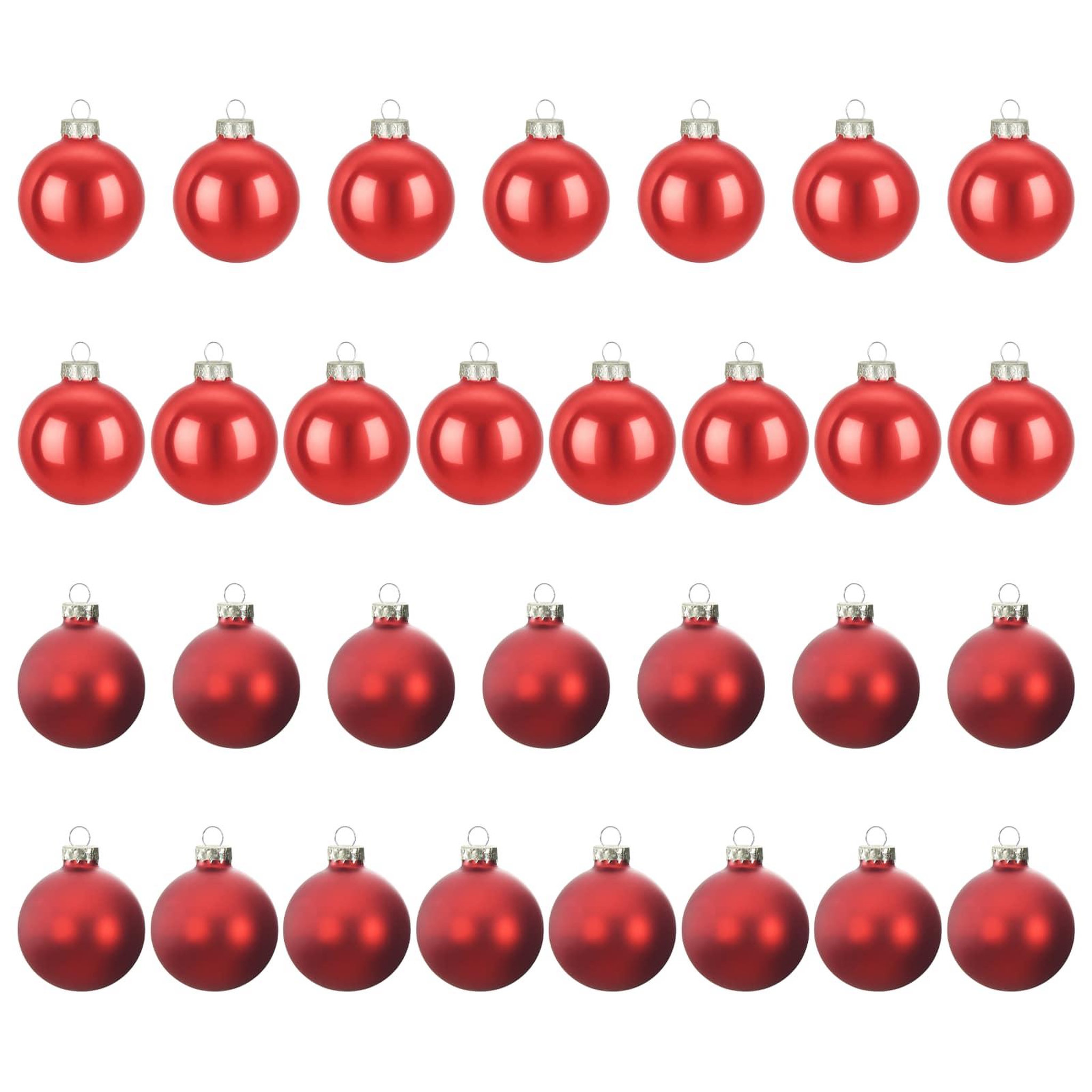 VIDAXL Ensemble de boules de Noël 30 pc Rouge 6 cm Polystyrene