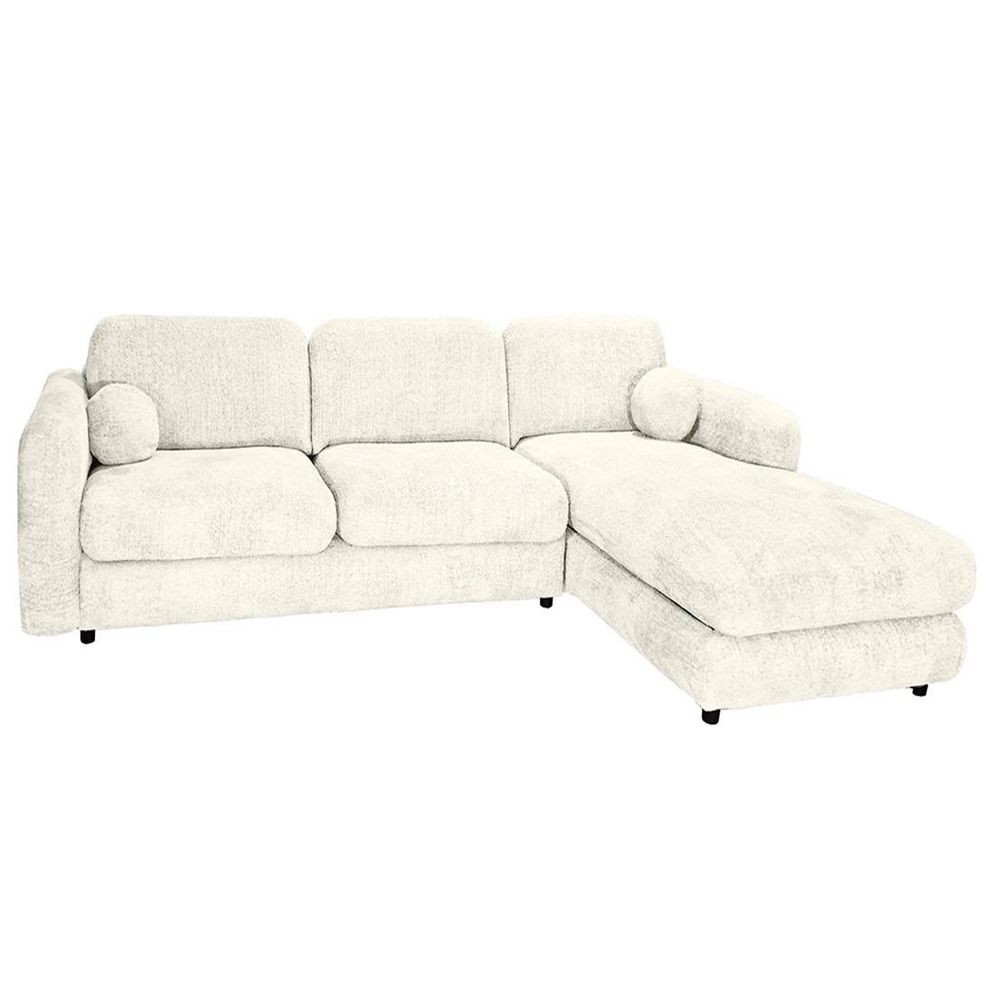 BEST MOBILIER Rachel - canapé d'angle droit 4 places en tissu bouclette. Coloris disponibles : Beige
