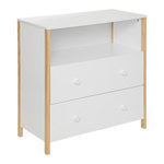 Atmosphera Kids Commode 2 Tiroirs & 1 Niche  Kima  85cm Blanc