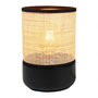 Voir la diapositive 3 : OSTARIA Lampe Typha base bois noir abat-jour rotin