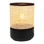 Voir la diapositive 3 : OSTARIA Lampe Typha base bois noir abat-jour rotin