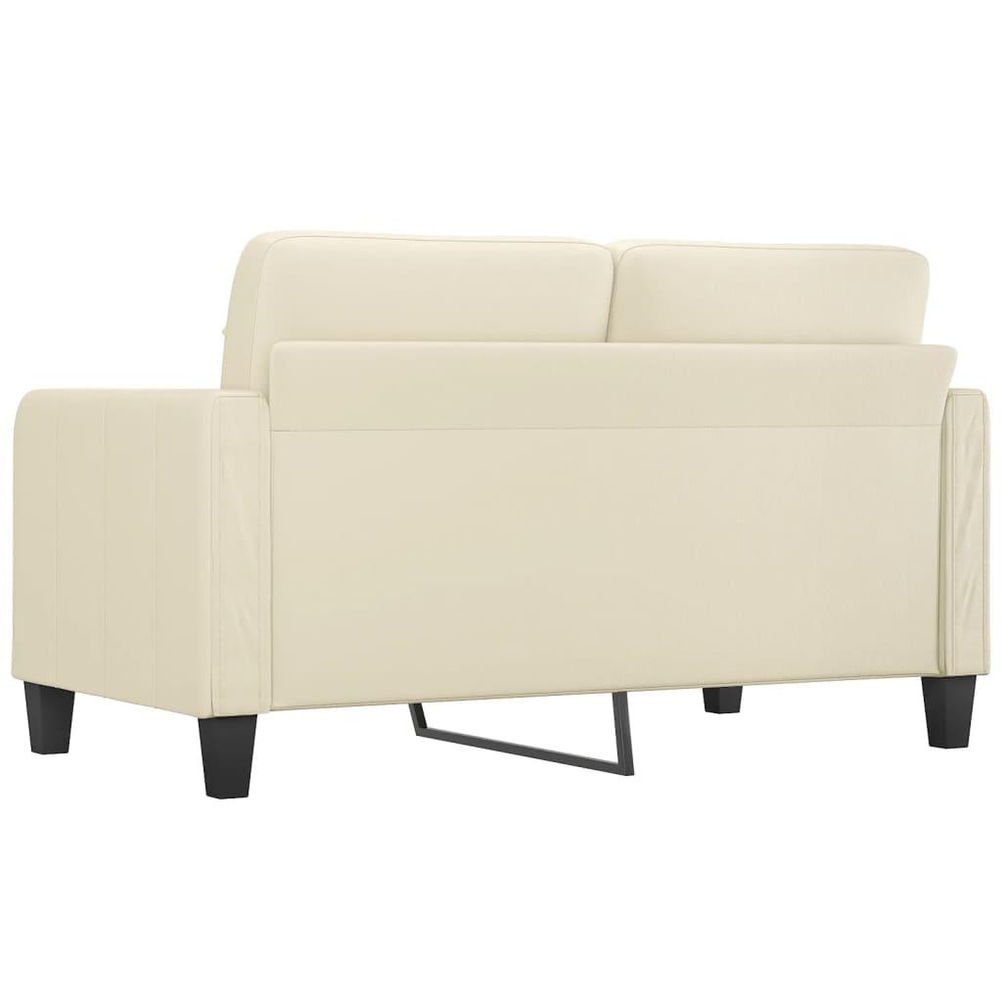 Voir la diapositive 5 : VIDAXL Canape a 2 places Creme 140 cm Similicuir