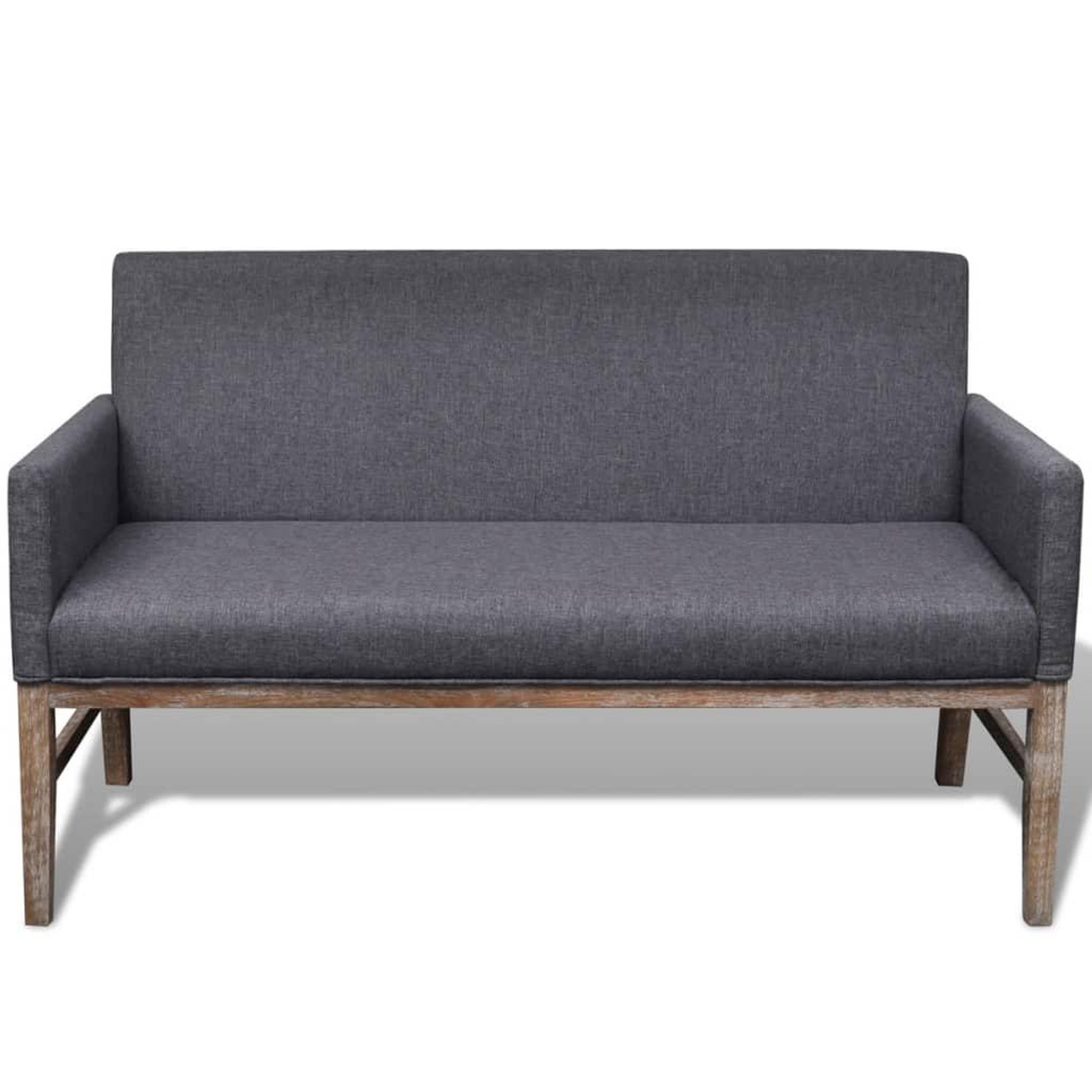 Voir la diapositive 4 : VIDAXL Banc avec coussin rembourre tissu hevea gris fonce