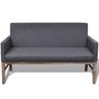 Voir la diapositive 4 : VIDAXL Banc avec coussin rembourre tissu hevea gris fonce