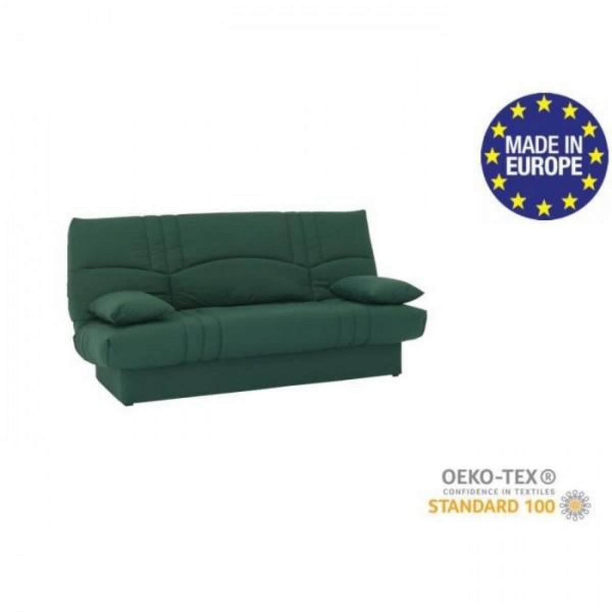 MARKET24 Banquette clic clac 3 places - tissu Vert foret - Style contemporain - L 190 x P 92 cm - DREAM